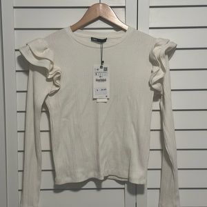 Zara Long Sleeve Ruffled Shirt